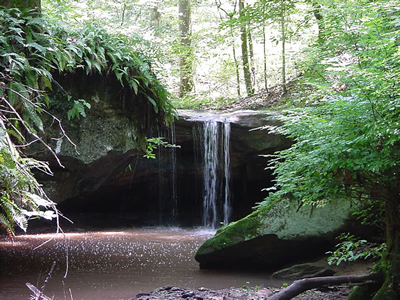 scenic Riffle Waterfall near Millwood, West Virginia