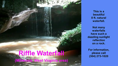 video clip of the Riffle Waterfall in Millwood WV